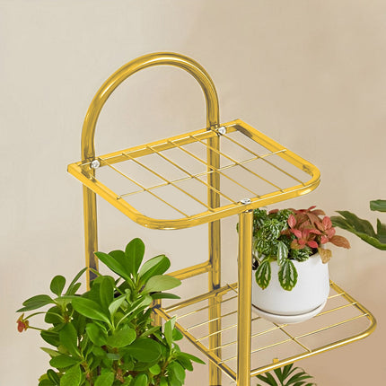 NNEAGS 2X 6 Tier 7 Pots Gold Metal Plant Stand Flowerpot Display Shelf Rack Indoor Home Office Decor-4