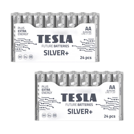 Tesla Silver+ AA Alkaline Batteries (48 pcs)-0