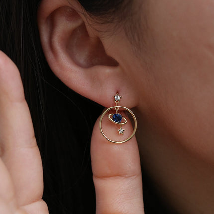 Saturn moon earrings-1