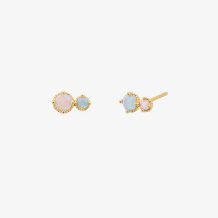Moonstone Double Circle Stud earrings-0