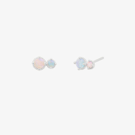 Moonstone Double Circle Stud earrings-4