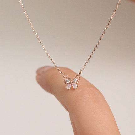 Moonstone butterfly necklace-3