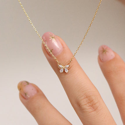 Moonstone butterfly necklace-1