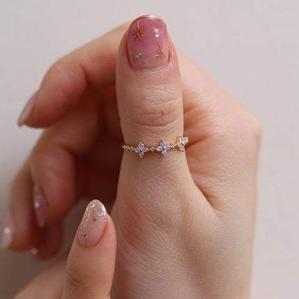 Moonstone daisy ring-2
