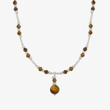 Tiger's eye gemstone necklace-0