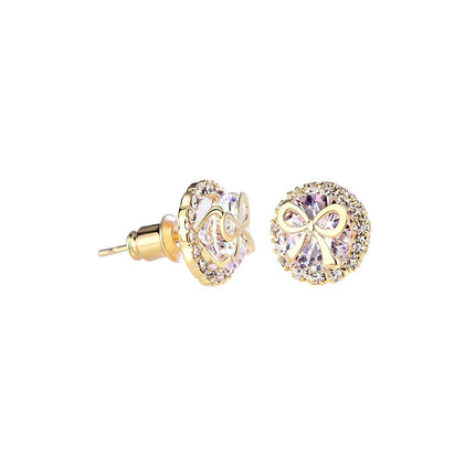 Gifted Bow Gold Earrings-1