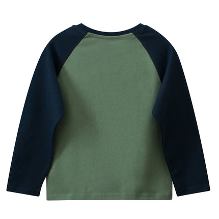 Baby Kids Unisex Skater Dog Cartoon Letters Printing Crew Neck Long Sleeves Pullover-1