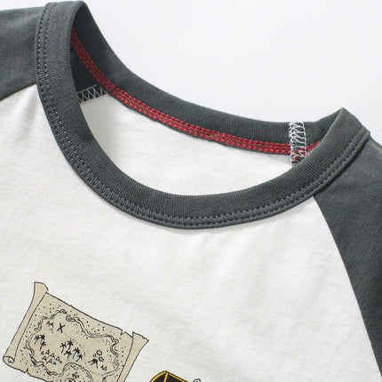 Unisex Kids’ Cartoon Print T-Shirt In European And American Style For Summer-1