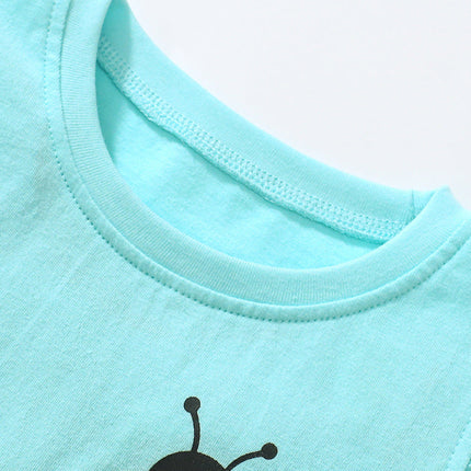 Crew Neck Ladybird Logo Ruffle Sleeveless Girls’ T-Shirt-2