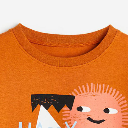 Round Neck Happy Day Cartoon Boys’ T-Shirt In European And American Style For Summer-1