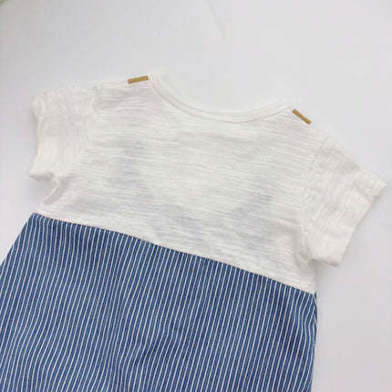 Summer Arrival Baby Boys Short Sleeves Cute Striped Overalls Pattern Rompers-3