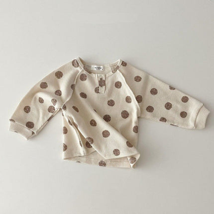 Baby Striped & Polka Dot Pattern & Solid Color Loose Comfort Shirt-3