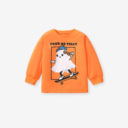 Arrival Autumn Kids’ Long Sleeves Little Ghost Pattern T-Shirt In European And American Style For Summer-1