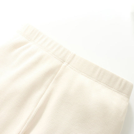 Spring and Autumn Girls Butterfly Cartoon Pattern Long Sleeves Crew Neck Top Sweatshirt and White Pants Clothing Set-4