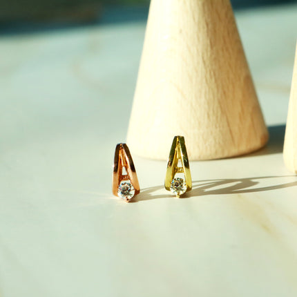 Cubic huggie earrings-0