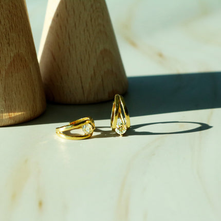 Cubic huggie earrings-1