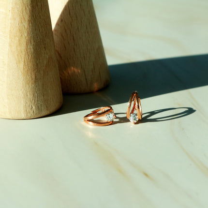 Cubic huggie earrings-2