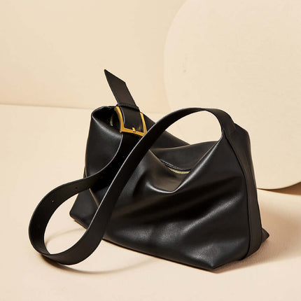 Sleek Retro Leather Tote Bag-4