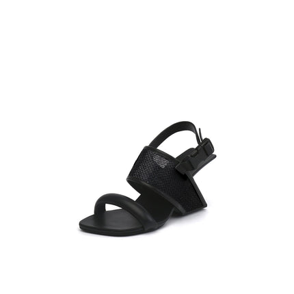 Square Toe Wide Strap Slingback Sandals-1