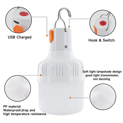 60W Rechargeable LED Lamp Bulb - Perfect for Camping-3