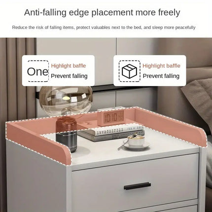 Compact Space-Saving Bedside Table - White-3