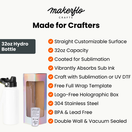 32oz Sublimation Hydro Water Bottle