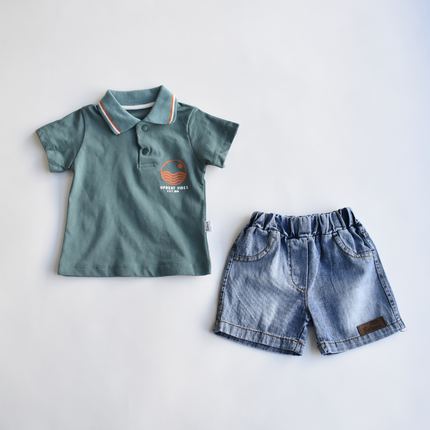Upbeat Vibes Boys Polo Set-1