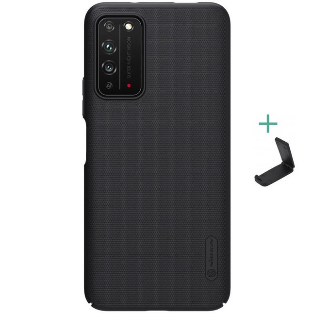 Huawei Honor X10 5G, Műanyag hátlap védőtok, stand, Nillkin Super Frosted, fekete (G99137)-0