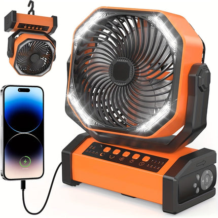 Camping Fan with LED Lantern & Hook (20000mAh)-0