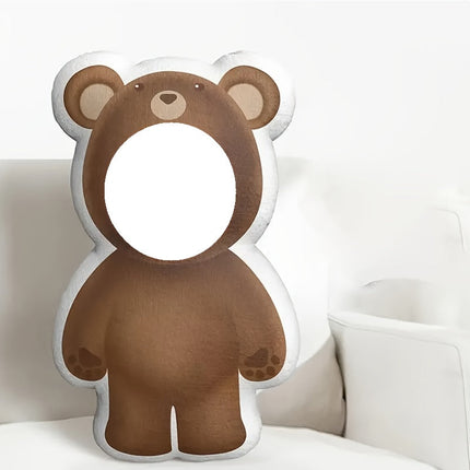 Custom Bear Face Plush Pillow Personalized Photo Toy-1