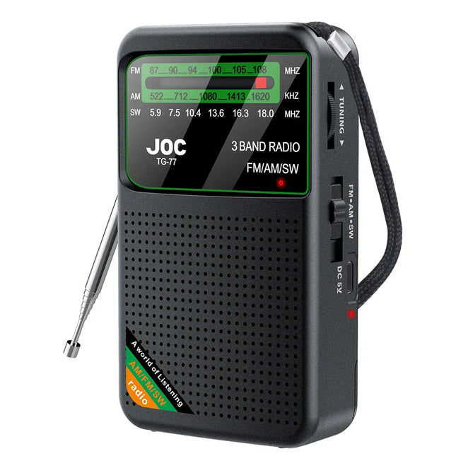 Battery-Operated Pocket Radio with AM/FM/SW Full Band Reception-0
