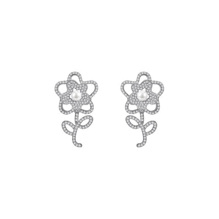 Flowerlace Silver Earrings-0