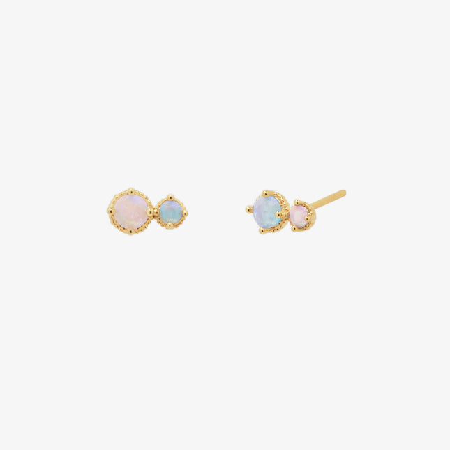Moonstone Double Circle Stud earrings-0