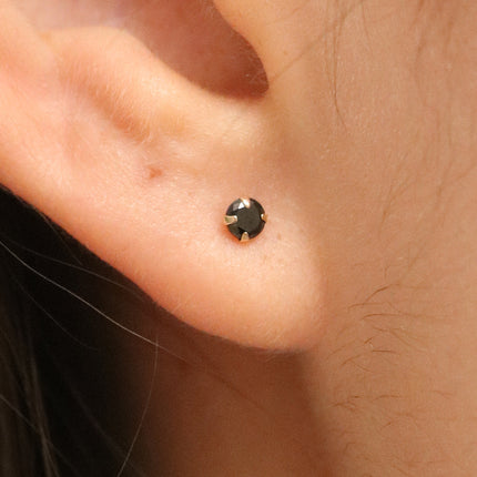 Black onyx 3mm studs-1