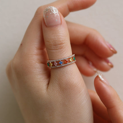 Rainbow Sparkle Ring-3