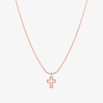 Line cross pendant necklace-2
