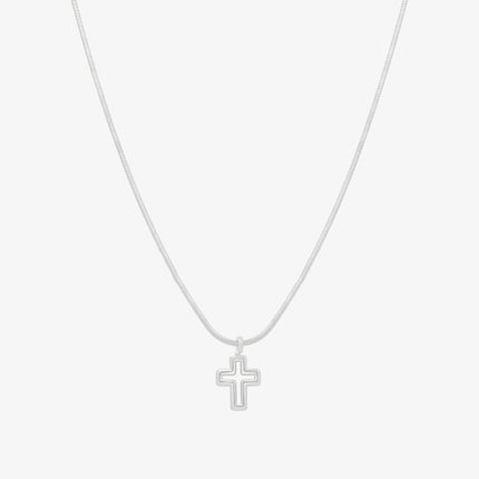 Line cross pendant necklace-1