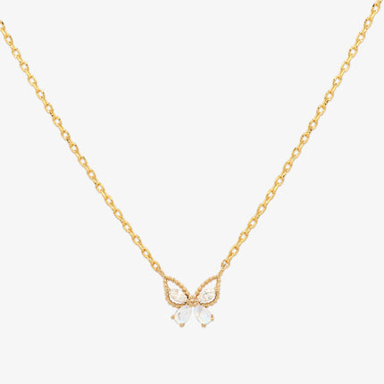 Moonstone butterfly necklace-0