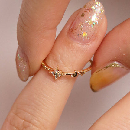 Moon and star ring-3