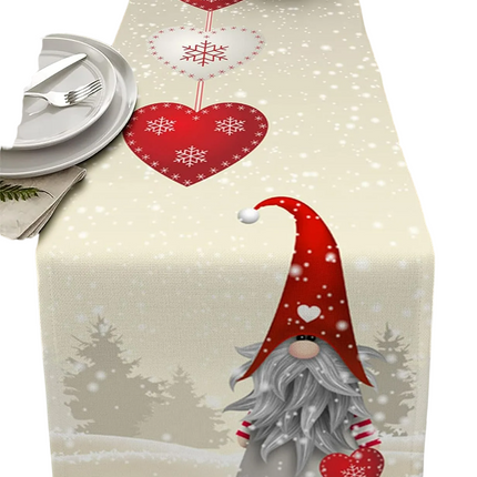 Christmas Snowflakes Linen Table Runner - Festive Dresser Scarf-0