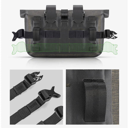 5–6L Waterproof Handlebar Bike Bag Front Frame Trun Grey-4