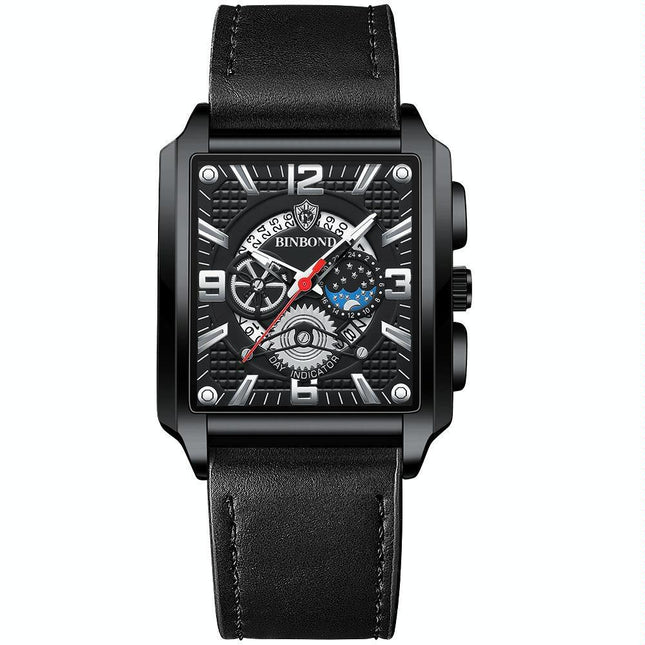 NNEDSZ Vintage Square Men Quartz Watch With Multifunction And Luminous Display-0