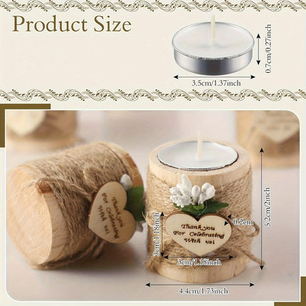 Wooden Tea Candle Holder, Rustic Romance Decor-2