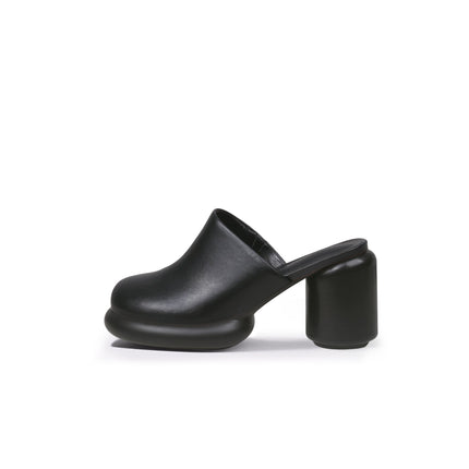 Cloud Heel Leather Mules-0