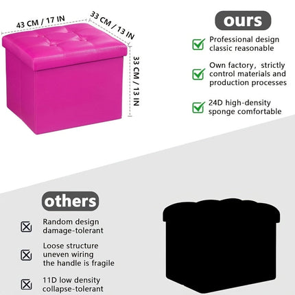 Leather Ottoman with Storage & Foam Seat-1