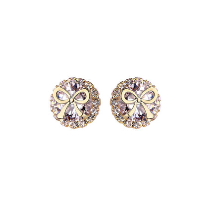 Gifted Bow Gold Earrings-0