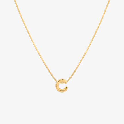 Bubble Initial Pendant Necklace (50cm)-2