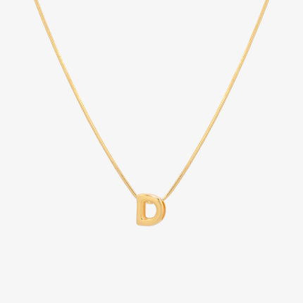 Bubble Initial Pendant Necklace (50cm)-3