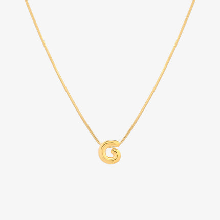 Bubble Initial Pendant Necklace (50cm)-6