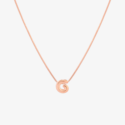 Bubble Initial Pendant Necklace (50cm)-58